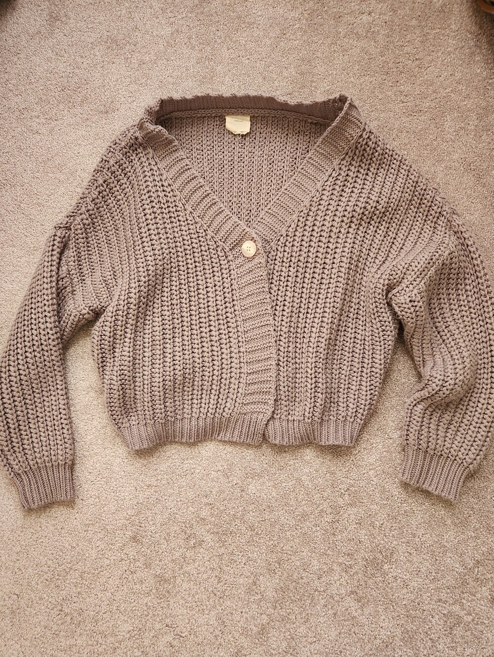 Francesca's Gray Cardigan Sweater Small